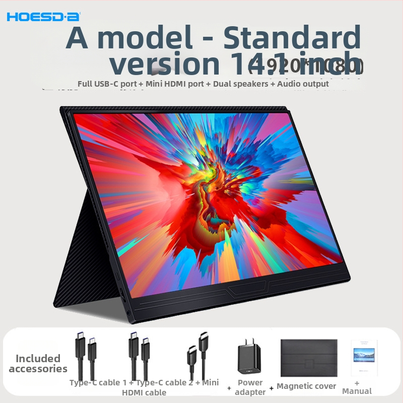 14,1-inčni IPS prijenosni monitor za laptop – vanjski zaslon, 1920x1080, 16:9, HDMI
