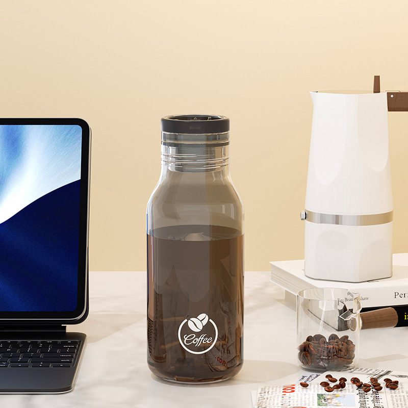 Ceașcă de cafea din plastic transparent, portabilă, pentru studenți, sigilată și etanșă