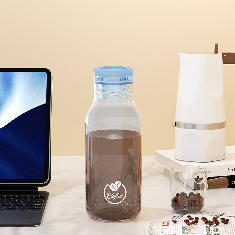 Ceașcă de cafea din plastic transparent, portabilă, pentru studenți, sigilată și etanșă