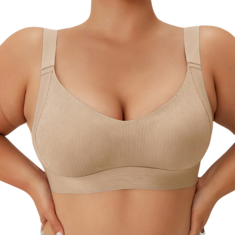 Plus-size bežični bezšivni grudnjak s podizanjem, mekana potpora, udoban sportski grudnjak za žene