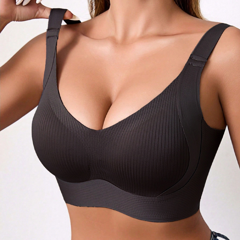Plus-size bežični bezšivni grudnjak s podizanjem, mekana potpora, udoban sportski grudnjak za žene