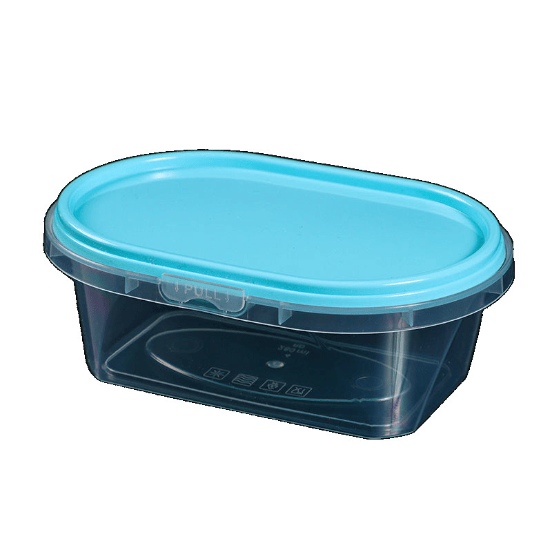 Cutie ovală de unică folosință pentru takeout, capac cu închidere, din PP, pereți groși