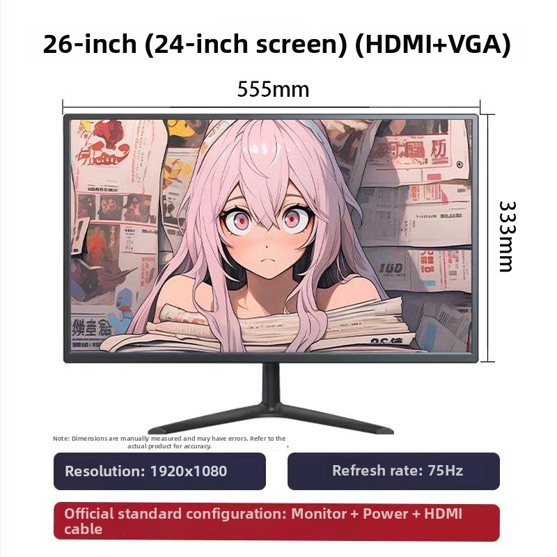 Nový IPS monitor s rámom, 20/22/24 palcov pre stolný počítač, vhodný do kancelárie a na online výučbu
