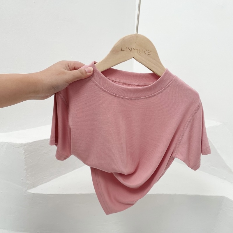 Dječji T-shirt od modalnog materijala s kratkim rukavima, jednobojan, okrugli izrez, izuzetno mekan, unisex, za djecu 3–8 godina