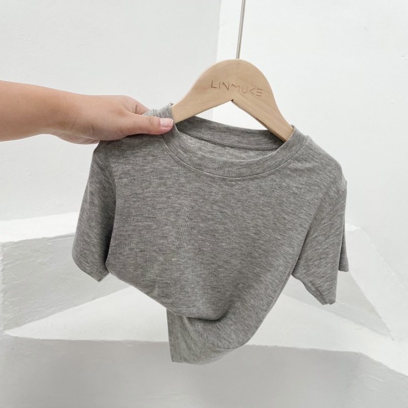 Dječji T-shirt od modalnog materijala s kratkim rukavima, jednobojan, okrugli izrez, izuzetno mekan, unisex, za djecu 3–8 godina