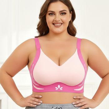 Plus-size grudnjak bez šipki, podizanje i oblikovanje, 3/4 košarica, najlon-elastan, podesive dvostruke naramenice, kopča s četiri reda kuka i očiju