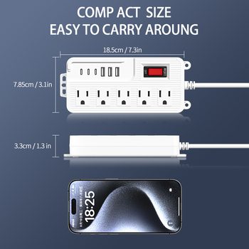 Produžni kabel s europskim standardom, više utičnica, USB port visoke snage, UK i US utičnice