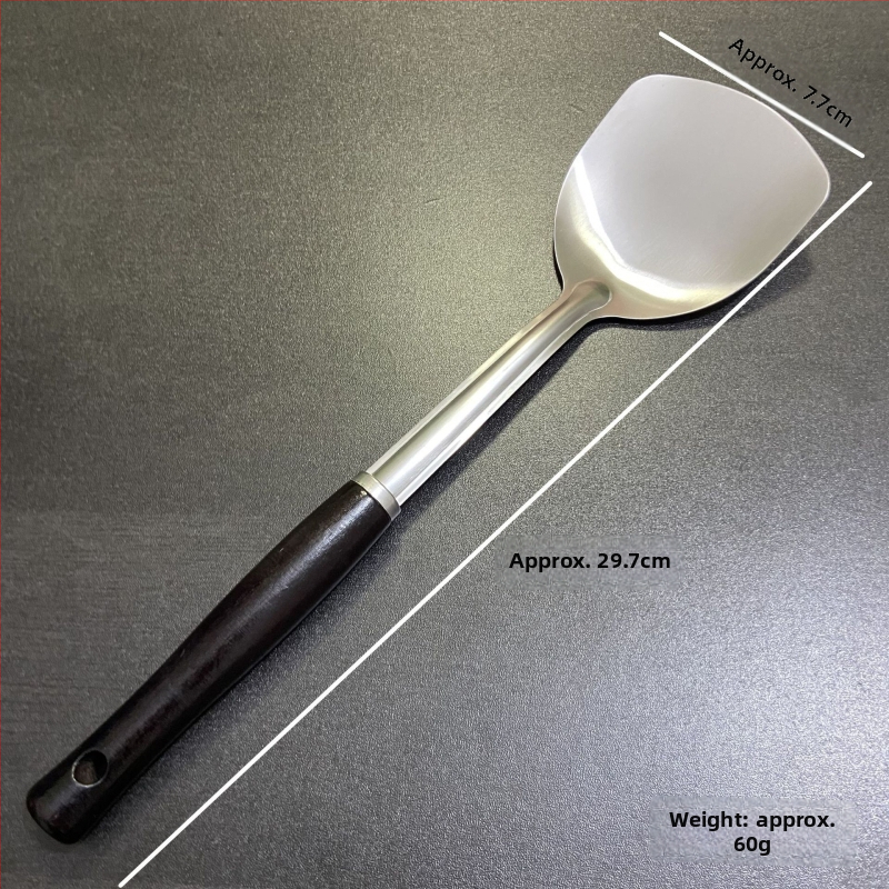 Set spatule și linguri din oțel inoxidabil 304, cu mânere din lemn, protecție împotriva arderilor, ustensile de bucătărie durabile
