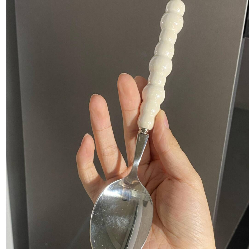 Set linguri cu perlă, din oțel inoxidabil 304 și ceramică, linguri principale pentru masă, linguri colorate pentru fructe, stil de vară