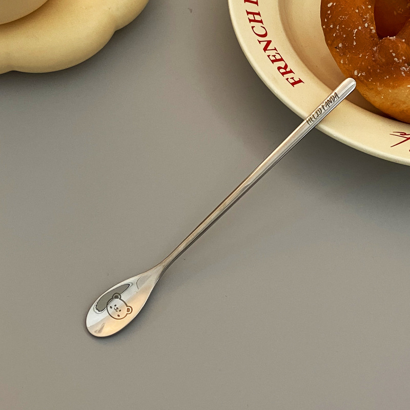 Lingură de cafea din oțel inoxidabil 304, mâner lung, amestec pentru băuturi, formă de picătură de apă, cadou elegant pentru casă