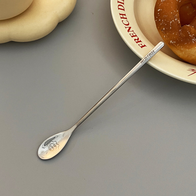 Lingură de cafea din oțel inoxidabil 304, mâner lung, amestec pentru băuturi, formă de picătură de apă, cadou elegant pentru casă