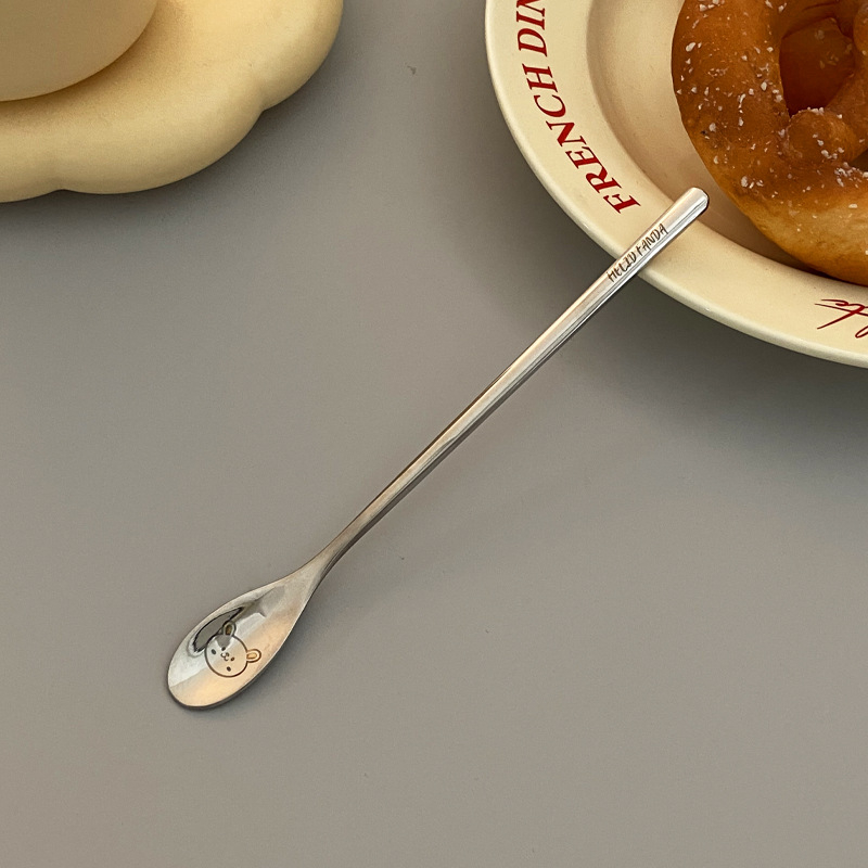 Lingură de cafea din oțel inoxidabil 304, mâner lung, amestec pentru băuturi, formă de picătură de apă, cadou elegant pentru casă