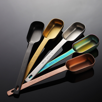 Jiasheng 304 oțel inoxidabil lingură de măsurat pătrată, 1 linguriță (15 ml), placată cu titan, multicolor, instrument pentru coacere și condimente