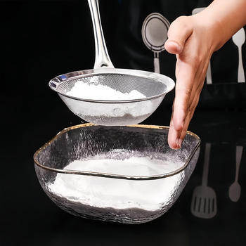 Lingură strecurătoare din oțel inoxidabil pentru lapte de soia, cu filtru din plasă — dimensiuni mari, medii și mici