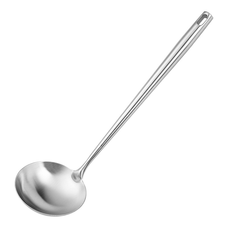 Set de ustensile din oțel inoxidabil 304: spatulă, lingură de supă, lingură cu găuri și strecurătoare pentru tigăi antiaderente