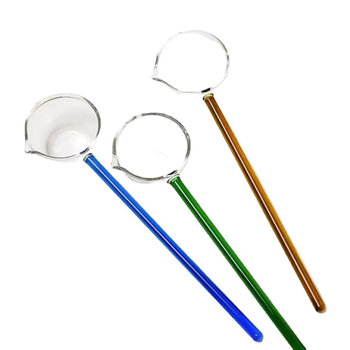 Lingură din sticlă borosilicată cu mâner lung, rezistentă la temperaturi înalte, pentru amestecare și asezonare, colorată, stil modern