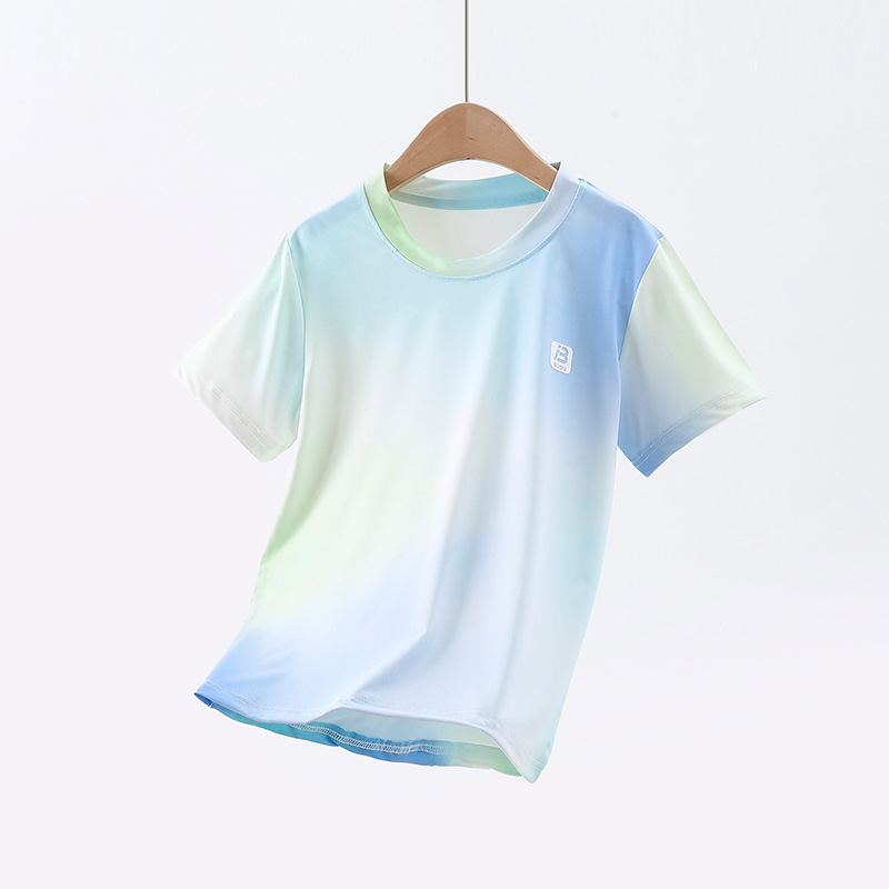 Ljetni dječji T-shirt s kratkim rukavima, brzo se suši, tie-dye uzorak, lagani sportski top za djecu