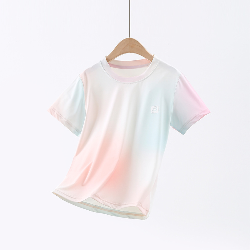 Ljetni dječji T-shirt s kratkim rukavima, brzo se suši, tie-dye uzorak, lagani sportski top za djecu