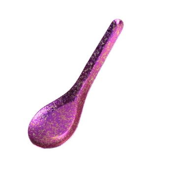 Tianlin titan pur, lingură plată cu formă de bot de vas, model Ice-Flower cristalizat, veselă colorată pentru uz casnic, lingură de supă