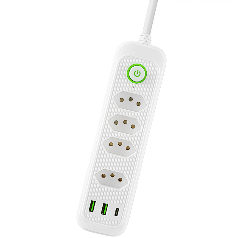 USB produžni utikač s više utičnica prema brazilskom standardu, za kućnu upotrebu, ured i putovanja