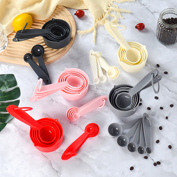 Set plastic de linguri și cupe de măsurat pentru cofetărie, prăjituri DIY și pudră de lapte, 10 piese, de calitate alimentară, cu gradații de măsură