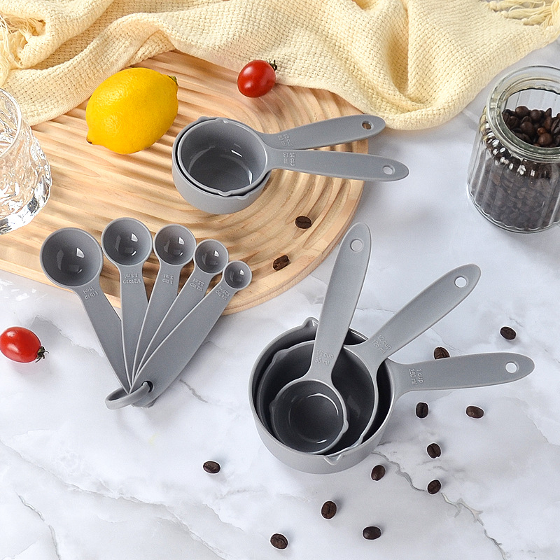 Set plastic de linguri și cupe de măsurat pentru cofetărie, prăjituri DIY și pudră de lapte, 10 piese, de calitate alimentară, cu gradații de măsură