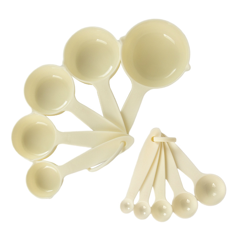 Set plastic de linguri și cupe de măsurat pentru cofetărie, prăjituri DIY și pudră de lapte, 10 piese, de calitate alimentară, cu gradații de măsură