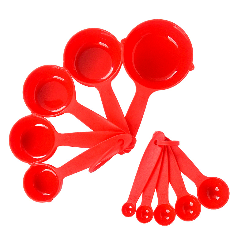 Set plastic de linguri și cupe de măsurat pentru cofetărie, prăjituri DIY și pudră de lapte, 10 piese, de calitate alimentară, cu gradații de măsură