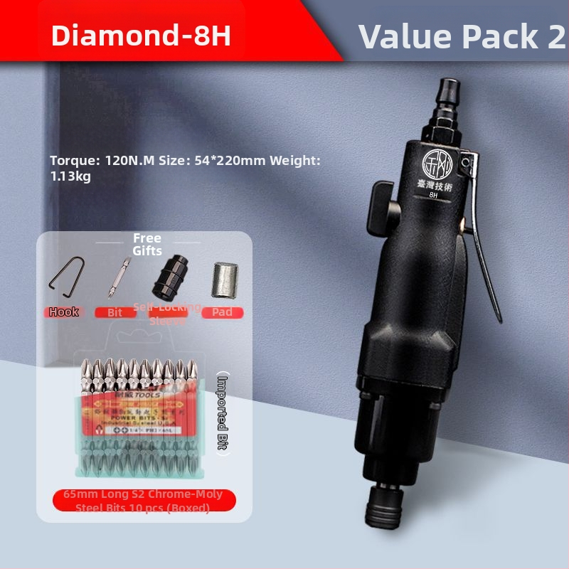 Diamantový pneumatický skrutkovač s vysokým krútiacim momentom, priemyselnej kvality, modely 5H–16H (5301, 5303)