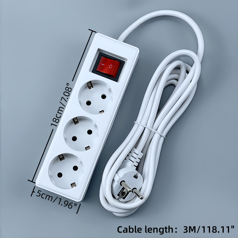Produžni kabel europskog stila sa prekidačem, njemački utikač, GS/CE certifikat