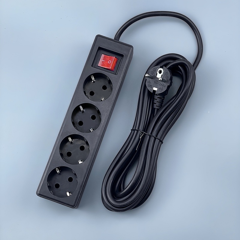 Produžni kabel europskog stila sa prekidačem, njemački utikač, GS/CE certifikat