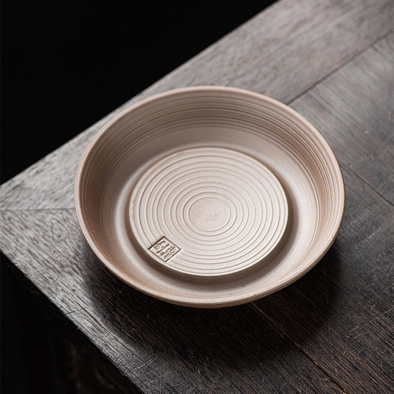 Suport de ceai din ceramică brută, împletit din ratan, tavă pentru ceainic din lut Yixing, pernă de uscare și pernă izolatoare – accesorii de ceai retro