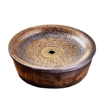 Suport ceramic pentru ceainic cu finisaj placat cu aur, stil vintage japonez, bază circulară pentru ceai și accesorii pentru ceai