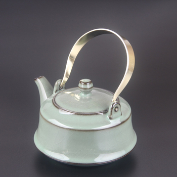 Mâner de ceainic placat cu aur, din oțel inoxidabil, pentru ceainice din sticlă-ceramică