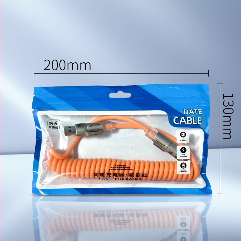 240W štyri v jednom autový dátový kábel s USB-C a Lightning — ultra rýchle nabíjanie, aromaterapia, dĺžka 1–2 m