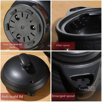 Oală ceramică automată pentru decoctarea plantelor medicinale, medicină chineză, capacitate 1 L, pentru 4-5 persoane