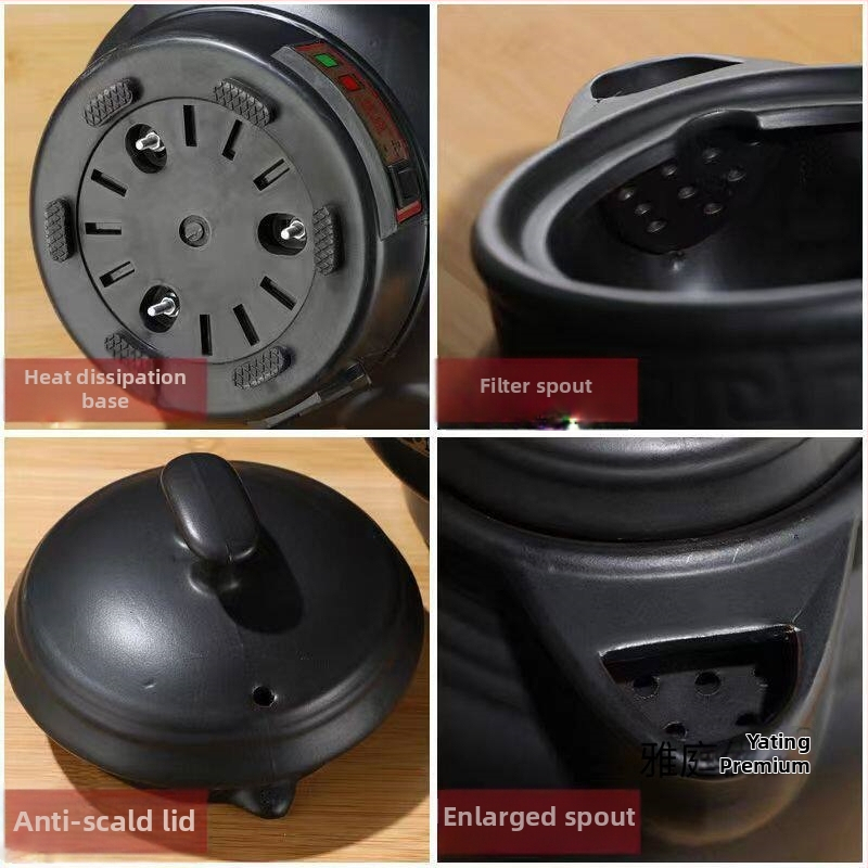 Oală ceramică automată pentru decoctarea plantelor medicinale, medicină chineză, capacitate 1 L, pentru 4-5 persoane