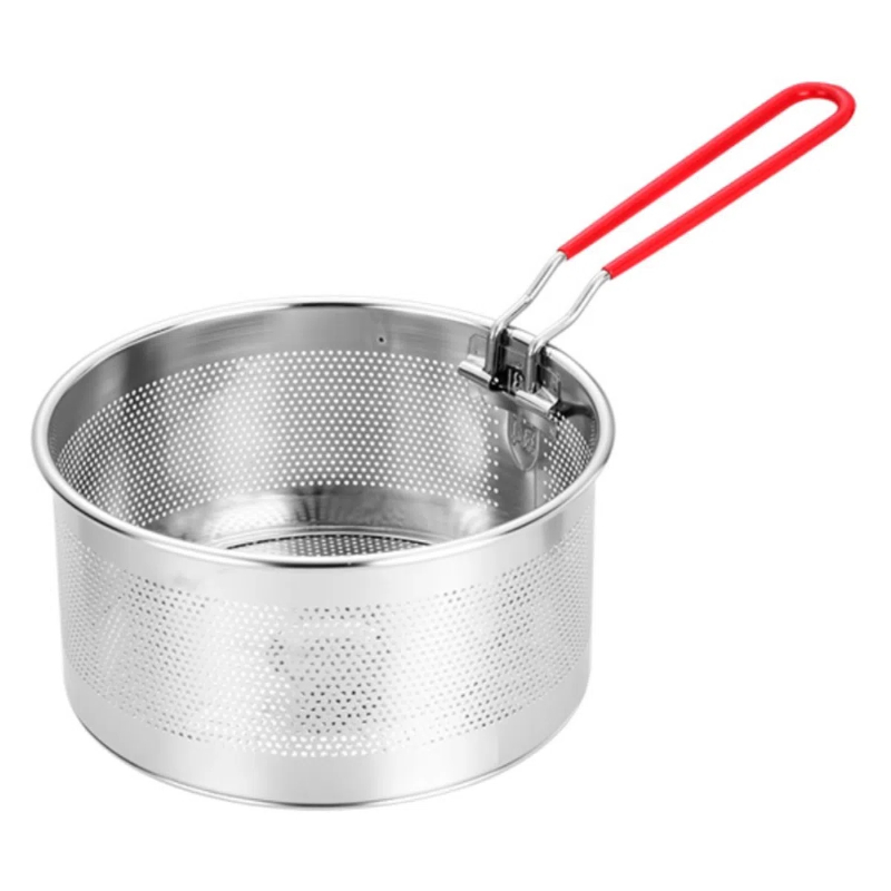 Coș de prăjit din oțel inoxidabil 304 cu filtru – pentru cartofi prăjiți și tăiței