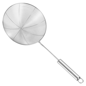 Filtru din oțel inoxidabil pentru bucătărie – pentru tăiței, găluște, oală cu sos fierbinte; scurgere, filtrare; antiaderent, protecție la arsură