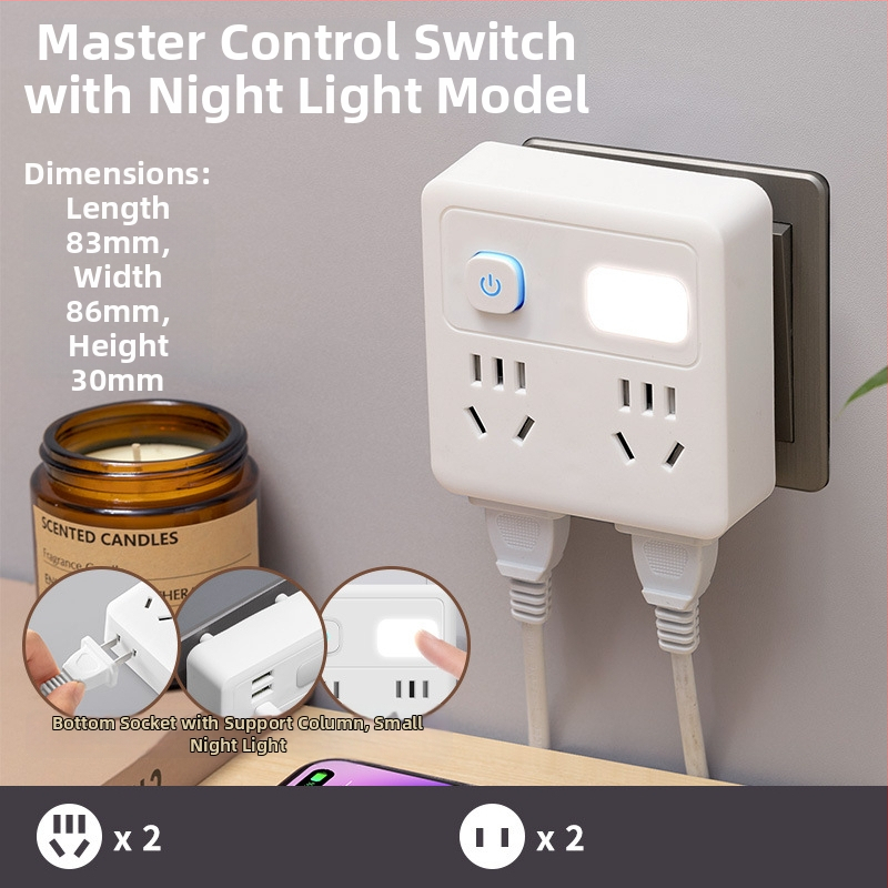 Jiatong Uredsko produžno priključak s digitalnim zaslonom i USB-om, Novi nacionalni standard, 10A, 220-250V, kabel, zaštita od preopterećenja