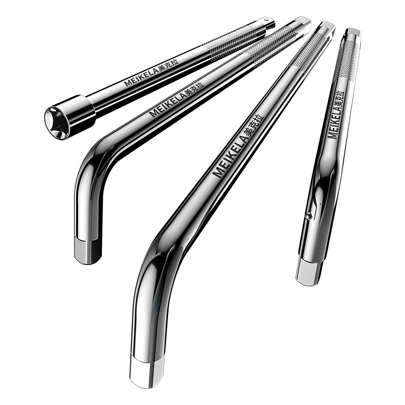 Brat extins pentru cheie cu priză 1/2 inch, din oțel crom-vanadiu, bare curbate și drepte, extensie de scule