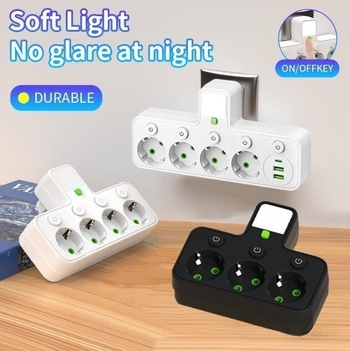 USB pametni produžni kabel s europskom utičnicom, pretvarač 1-3/1-4/1-5