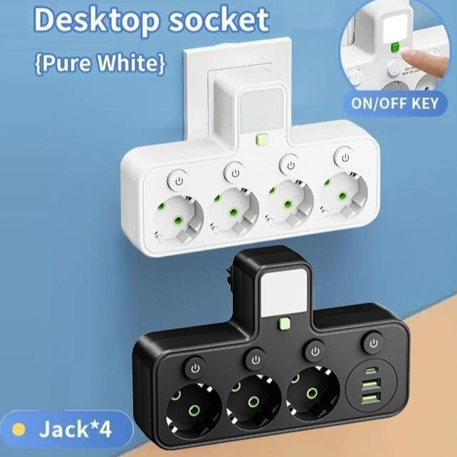 USB pametni produžni kabel s europskom utičnicom, pretvarač 1-3/1-4/1-5
