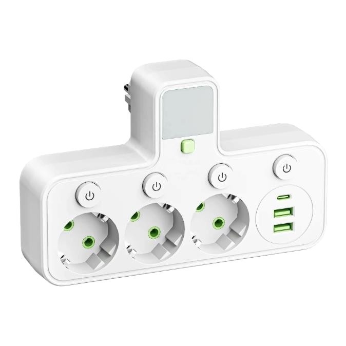 USB pametni produžni kabel s europskom utičnicom, pretvarač 1-3/1-4/1-5