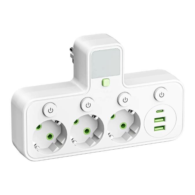 USB pametni produžni kabel s europskom utičnicom, pretvarač 1-3/1-4/1-5