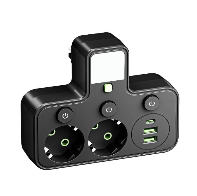 USB pametni produžni kabel s europskom utičnicom, pretvarač 1-3/1-4/1-5