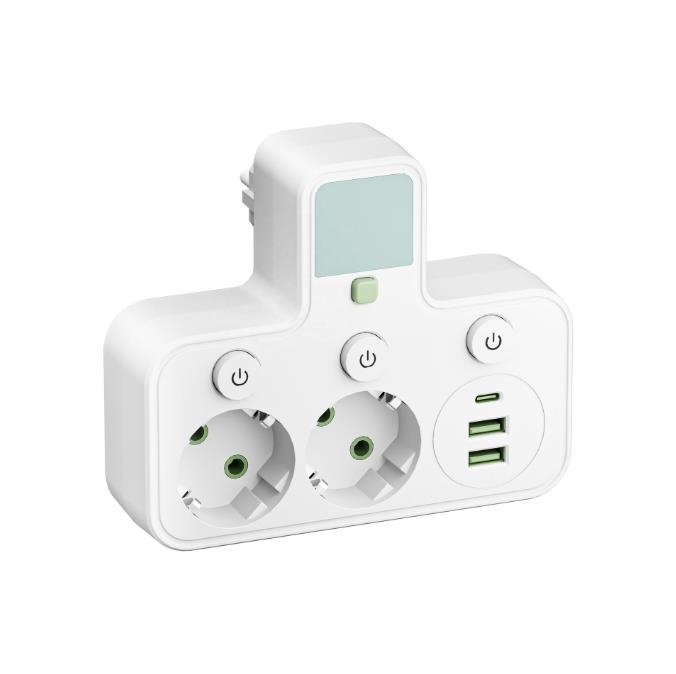 USB pametni produžni kabel s europskom utičnicom, pretvarač 1-3/1-4/1-5