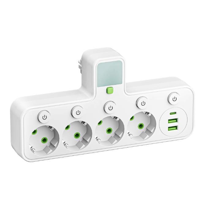 USB pametni produžni kabel s europskom utičnicom, pretvarač 1-3/1-4/1-5