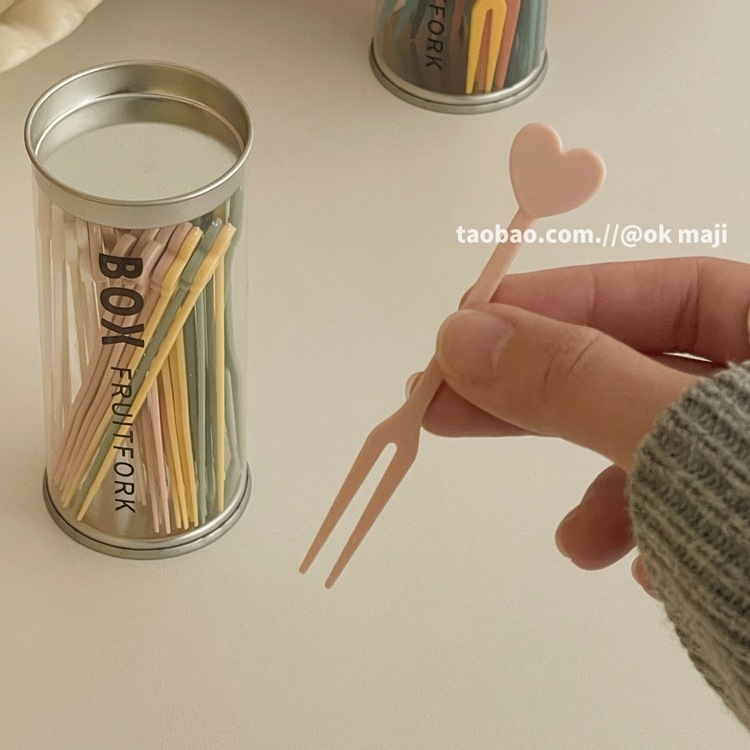 Furculițe creative pentru fructe cu borcan de depozitare – furculițe din plastic de unică folosință pentru fructe, gustări, prăjituri și deserturi