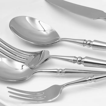 Set de tacâmuri din oțel inoxidabil 304, stil franțuzesc, cuțit, furculiță și lingură, talie subțire